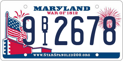 MD license plate 9BI2678
