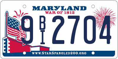 MD license plate 9BI2704