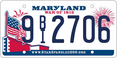 MD license plate 9BI2706