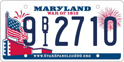 MD license plate 9BI2710