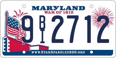 MD license plate 9BI2712