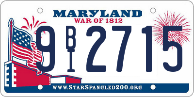 MD license plate 9BI2715