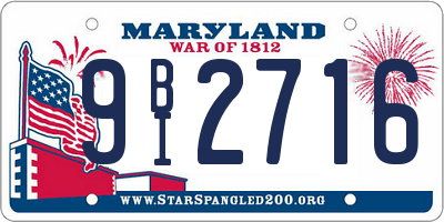 MD license plate 9BI2716