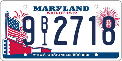 MD license plate 9BI2718