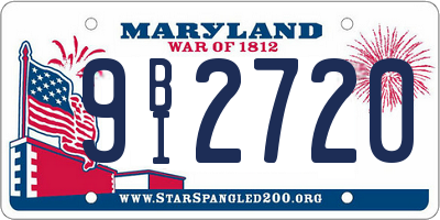 MD license plate 9BI2720