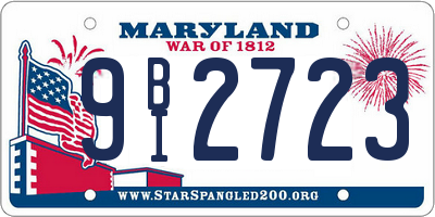 MD license plate 9BI2723
