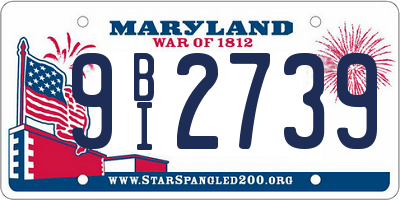 MD license plate 9BI2739