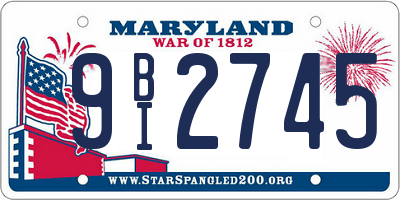 MD license plate 9BI2745