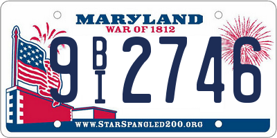 MD license plate 9BI2746