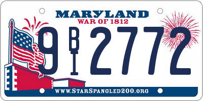MD license plate 9BI2772