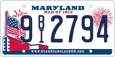MD license plate 9BI2794