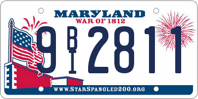 MD license plate 9BI2811