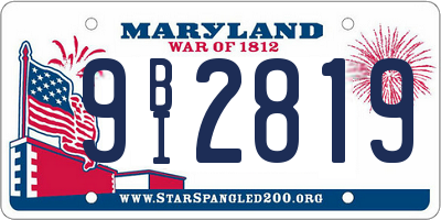 MD license plate 9BI2819