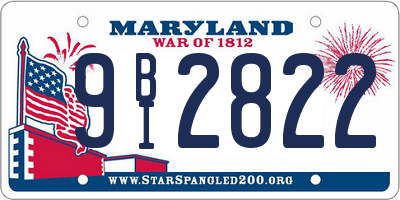 MD license plate 9BI2822