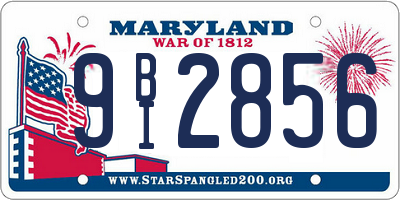 MD license plate 9BI2856