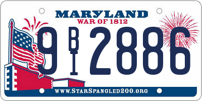 MD license plate 9BI2886