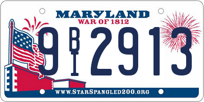 MD license plate 9BI2913