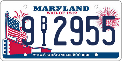 MD license plate 9BI2955