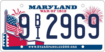 MD license plate 9BI2969