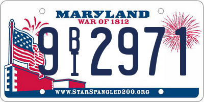 MD license plate 9BI2971