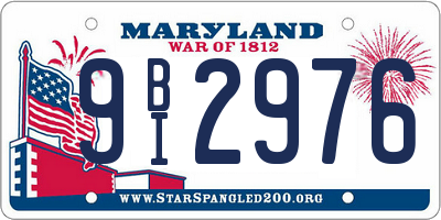 MD license plate 9BI2976