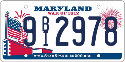 MD license plate 9BI2978