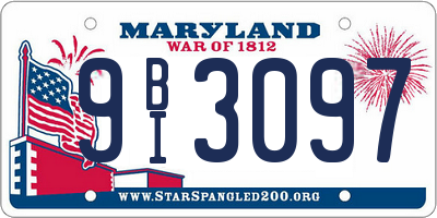 MD license plate 9BI3097
