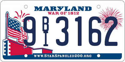 MD license plate 9BI3162