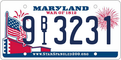 MD license plate 9BI3231