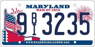 MD license plate 9BI3235