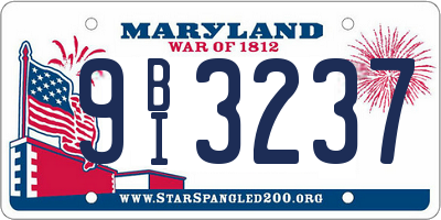MD license plate 9BI3237