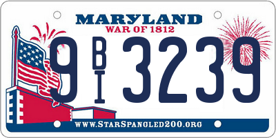 MD license plate 9BI3239