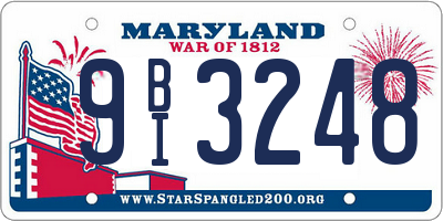 MD license plate 9BI3248