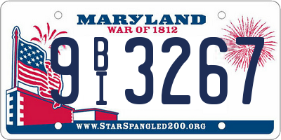 MD license plate 9BI3267