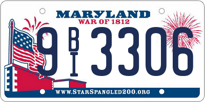 MD license plate 9BI3306