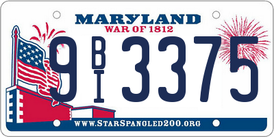 MD license plate 9BI3375