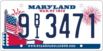 MD license plate 9BI3471