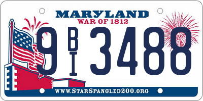 MD license plate 9BI3488