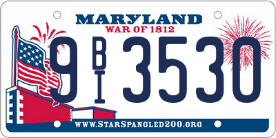 MD license plate 9BI3530