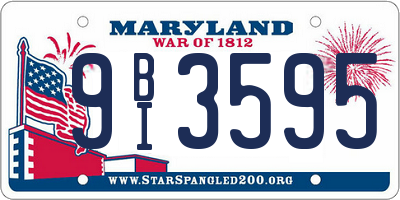 MD license plate 9BI3595