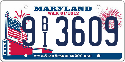 MD license plate 9BI3609