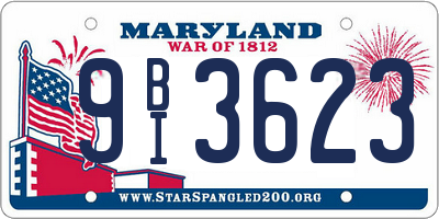 MD license plate 9BI3623