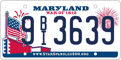 MD license plate 9BI3639