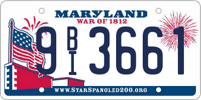 MD license plate 9BI3661