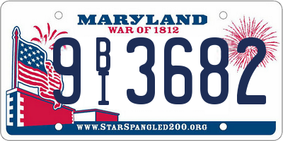 MD license plate 9BI3682