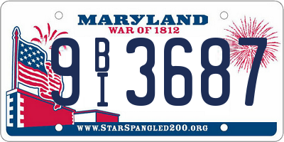 MD license plate 9BI3687