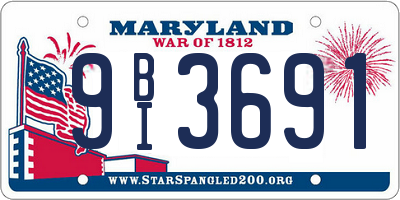 MD license plate 9BI3691