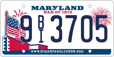 MD license plate 9BI3705