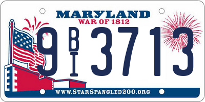 MD license plate 9BI3713