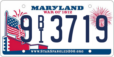 MD license plate 9BI3719